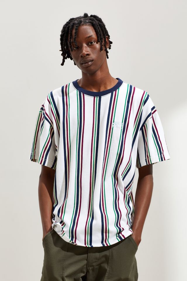 UO Dillon Embroidered Vertical Stripe Tee | Urban Outfitters