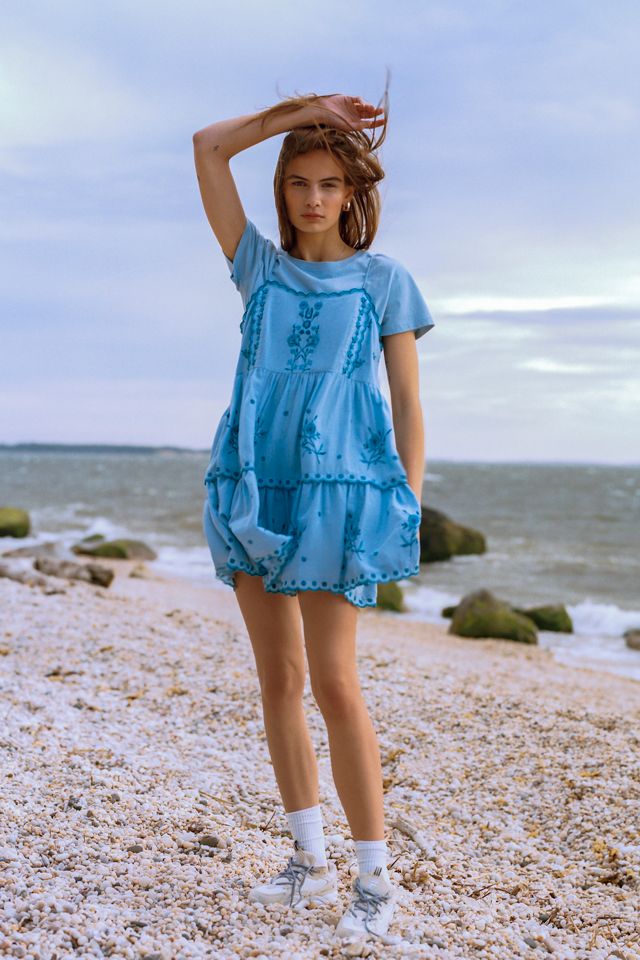 urban outfitters hanna embroidered scalloped babydoll mini dress Lucci Lu 8261 PLUM Purple 2 Piece Fit-n-Flare Dress PLUM / 6 main image 0