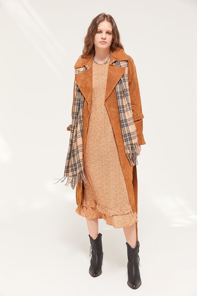 Avec Les Filles Genuine Suede Trench Coat #1