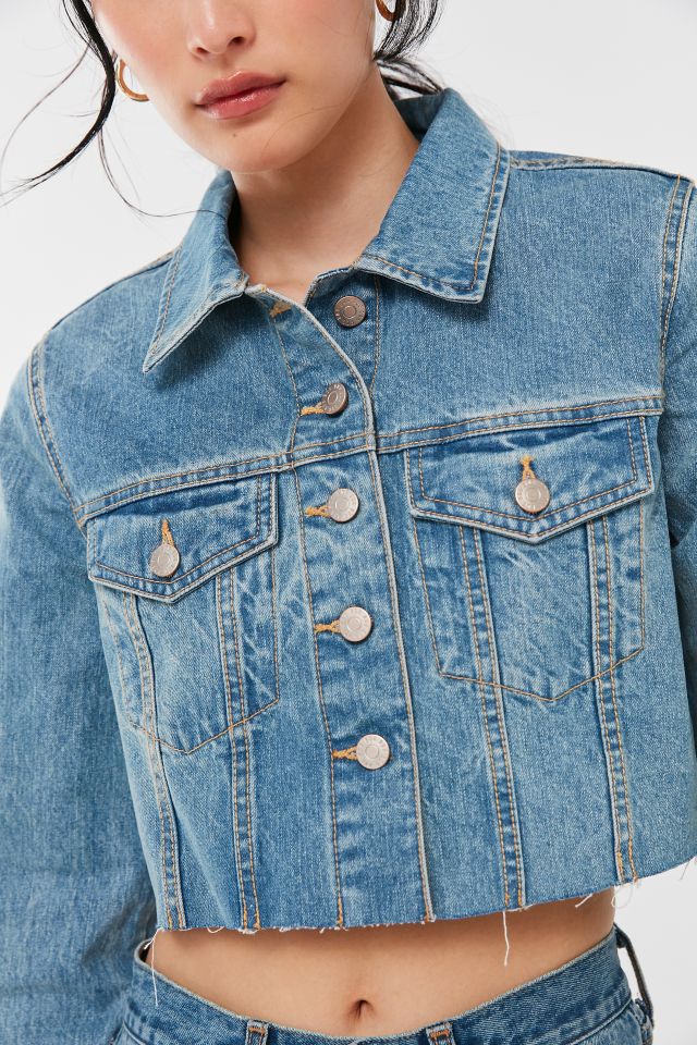 Cropped denim jacket urban outfitters hotsell