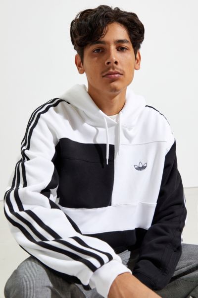 Adidas asymmetrical 2025 blocked pullover hoodie