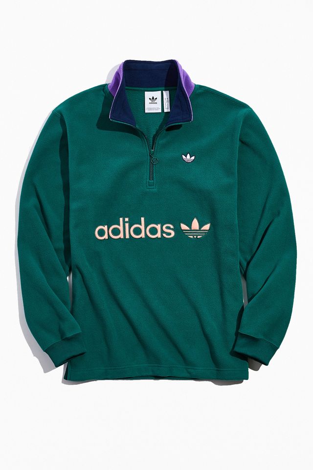 adidas Colorblock Mock Neck Half-Zip Sweatshirt | Urban Outfitters