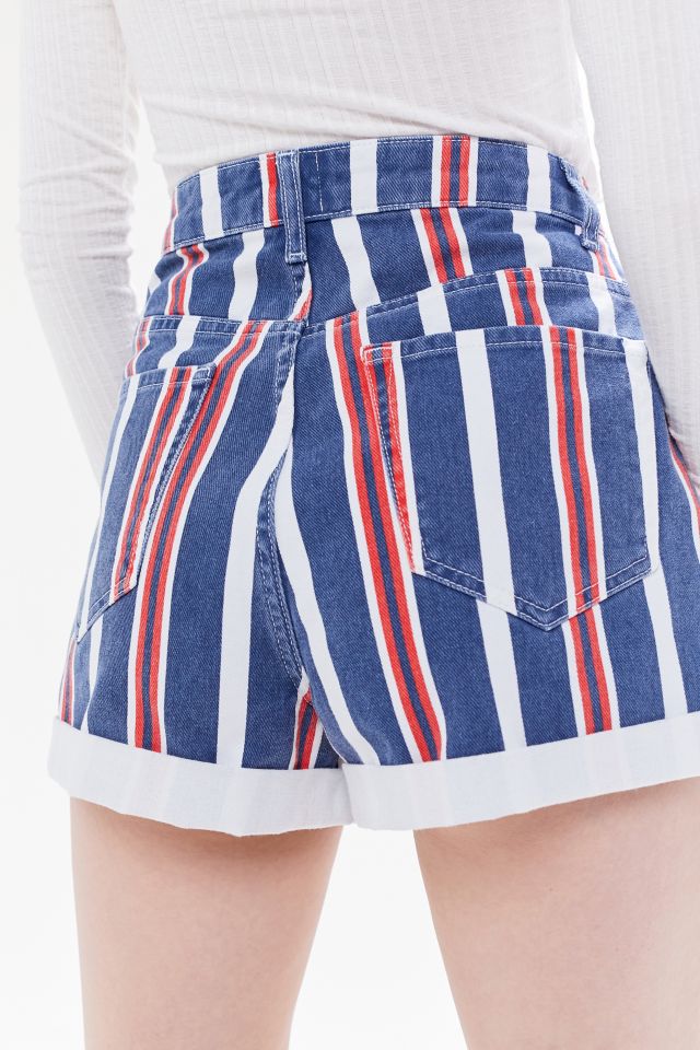 Short à taille haute en denim d'allure rétro BDG - denim rayé #1