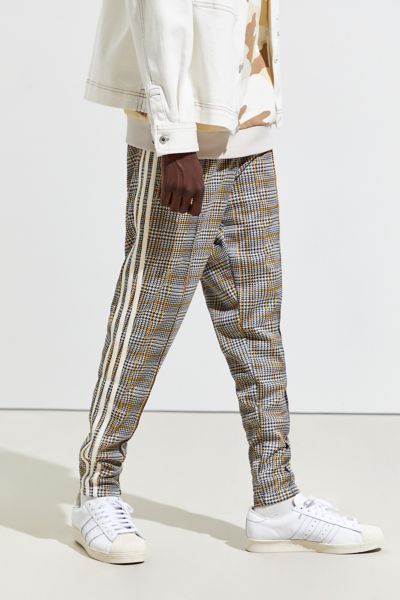 plaid adidas track pants