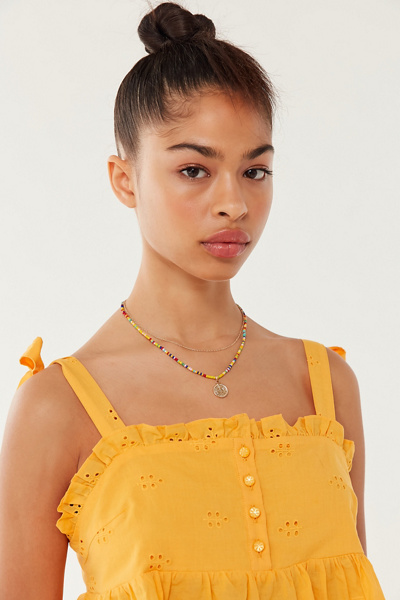 Kaia Beaded Layering Necklace Set Urban Outfitters Canada