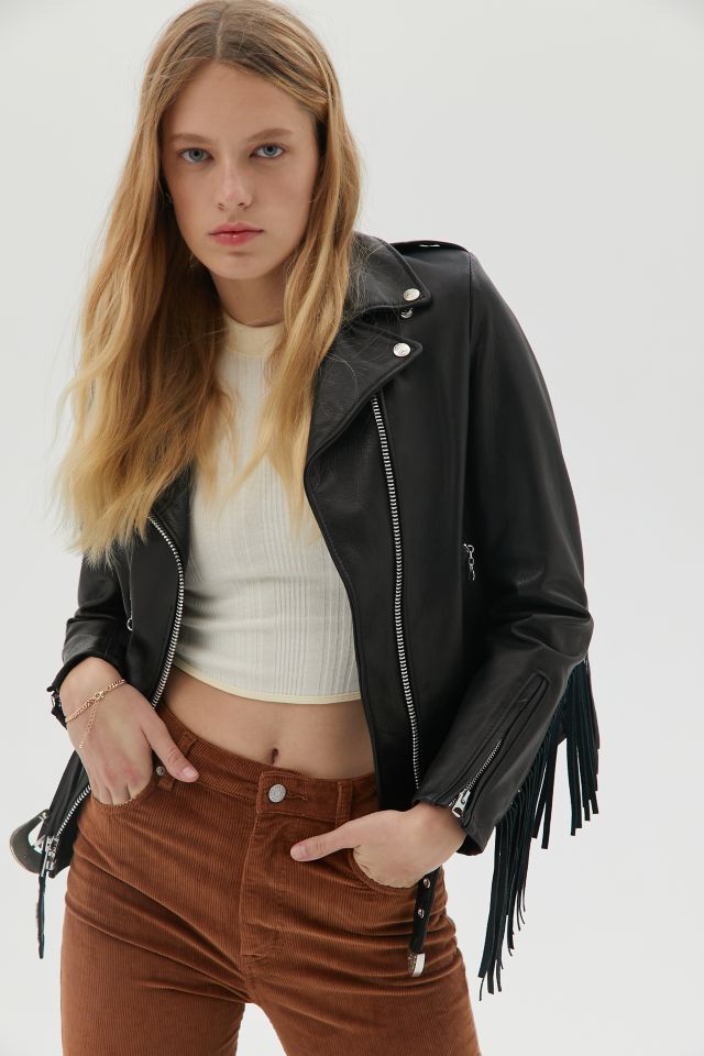 Schott Leather Fringe Moto Jacket #1