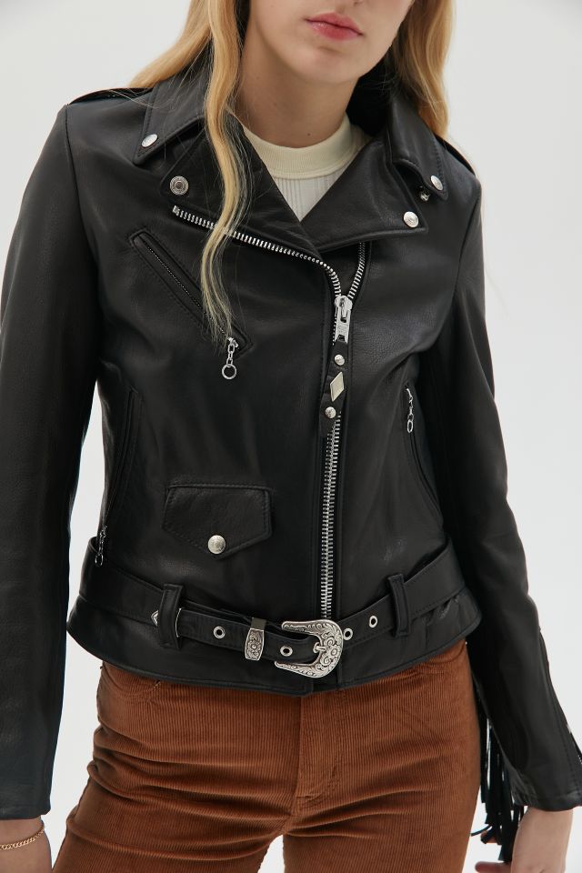 Schott Leather Fringe Moto Jacket #3