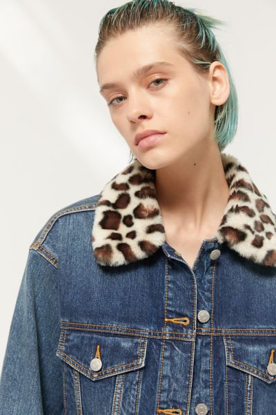 Urban outfitters 2025 denim fur jacket