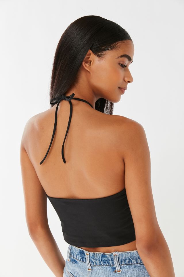 UO Racer Y-Neck Halter Cropped Top #1