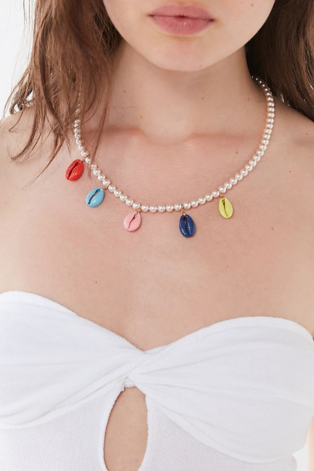 Venessa Arizaga Rainbow Shell Pearl Necklace #1