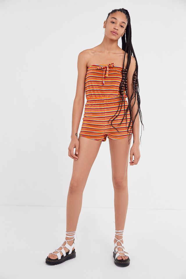 Urban Renewal Remnants Striped Terry Cloth Romper #2
