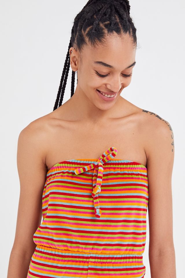 Urban Renewal Remnants Striped Terry Cloth Romper #3