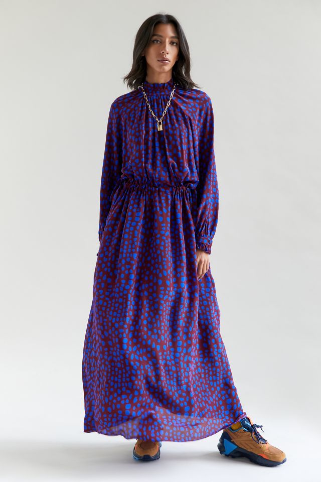 WHIT Maude Silk Mock Neck Maxi Dress #3