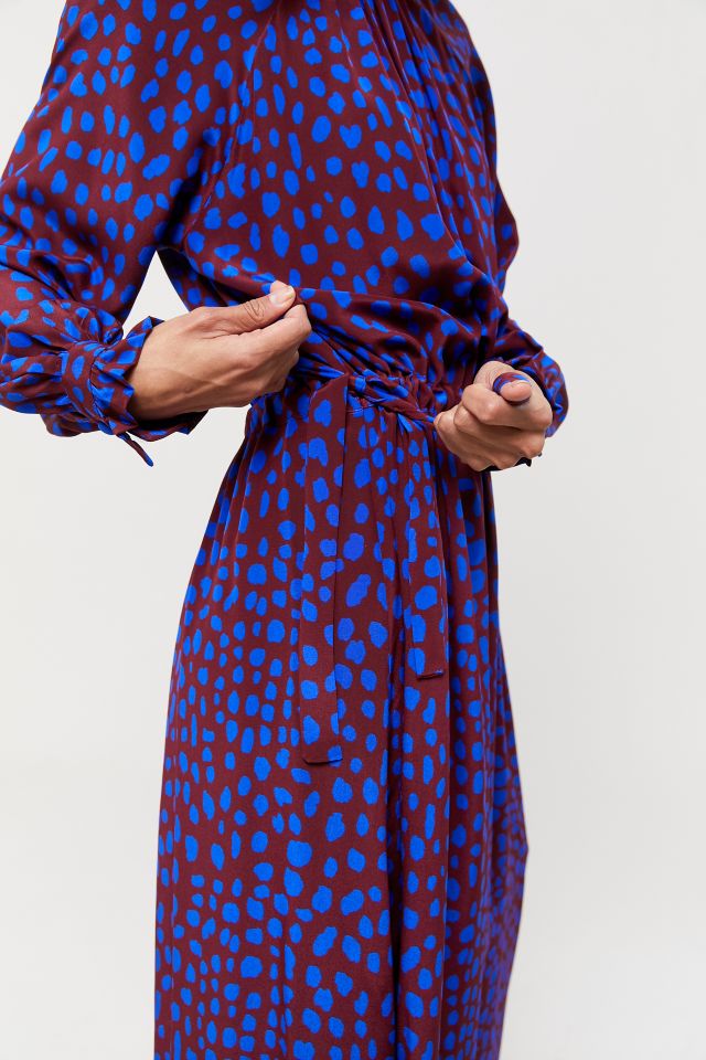 WHIT Maude Silk Mock Neck Maxi Dress #4