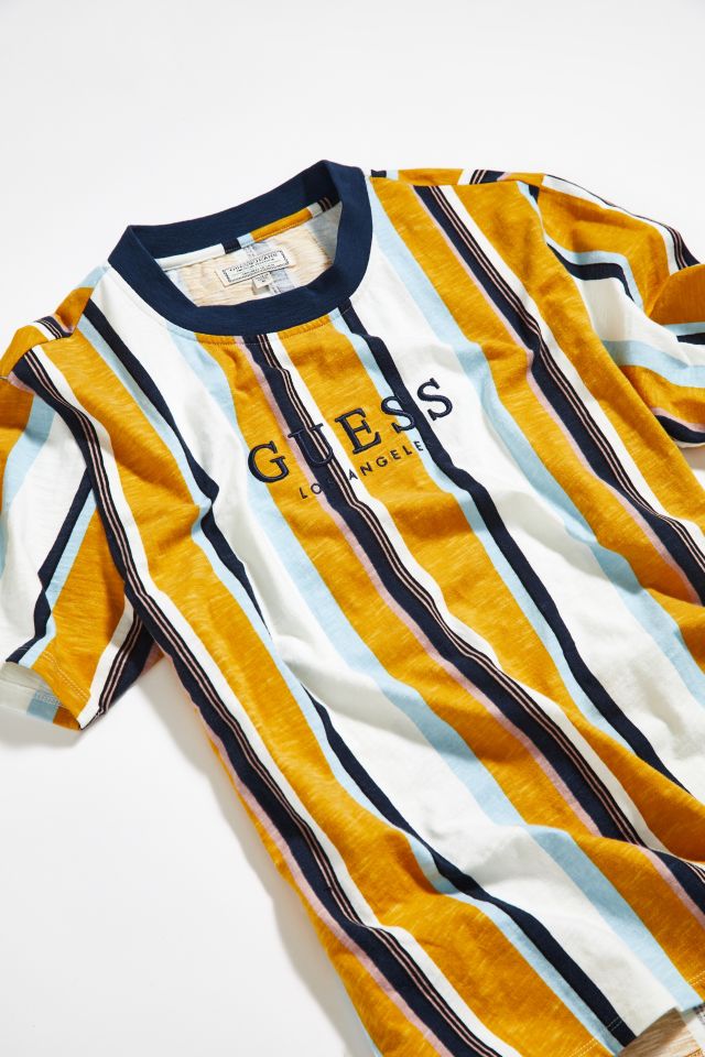 Guess t best sale shirt striped yellow