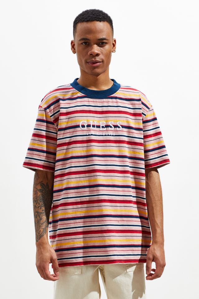 Guess pop art store striped tee