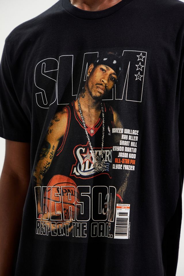iverson アメフトゲームシャツ Allen Iverson Slam Cover Men/women T Shirt Black Roblox Josh Allen