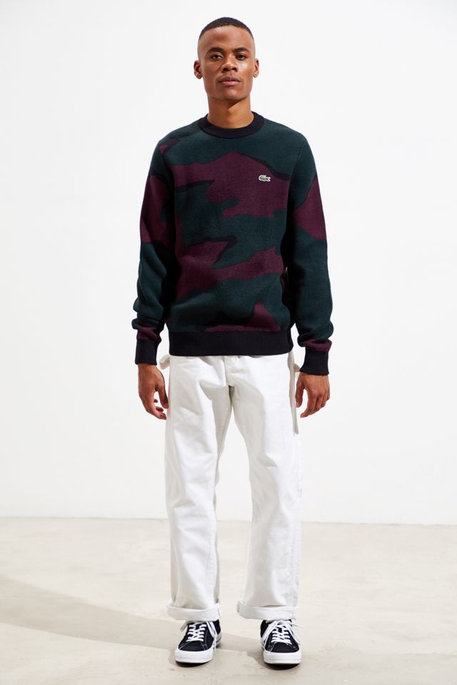 Lacoste LIVE Jacquard Crew Neck Sweater | Urban Outfitters