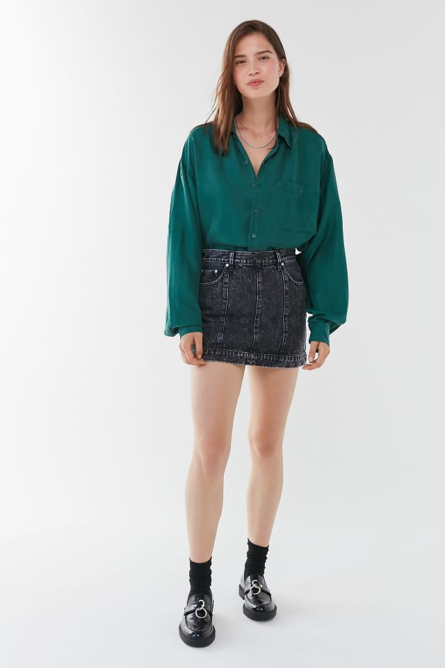 Neon Blonde Tease Denim Mini Skirt #3