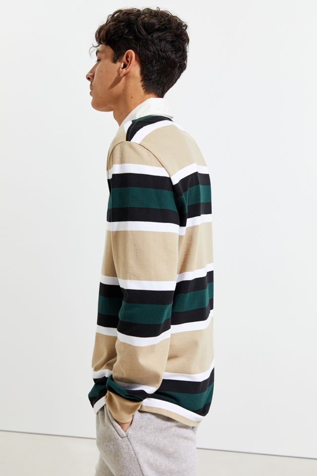 Lacoste long-sleeved rugby shirt, men's size XXL cotton burgundy type Vintage Second Hand