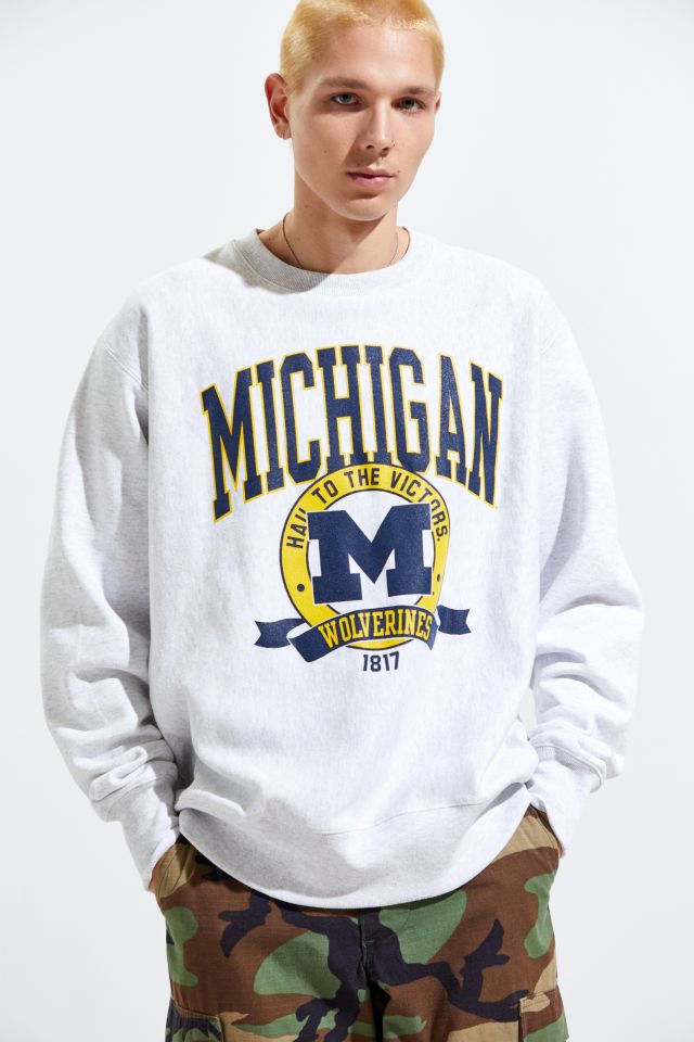 Champion University Of Michigan Reverse Weave Crew Neck Sweatshirt  #1
