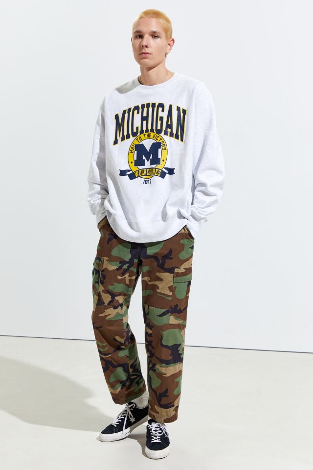 Champion University Of Michigan Reverse Weave Crew Neck Sweatshirt  #2