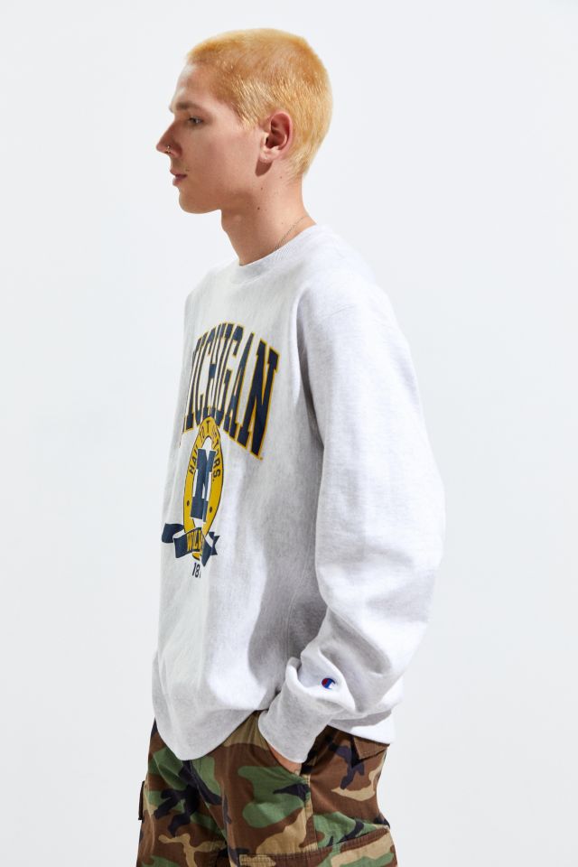 Champion University Of Michigan Reverse Weave Crew Neck Sweatshirt  #3