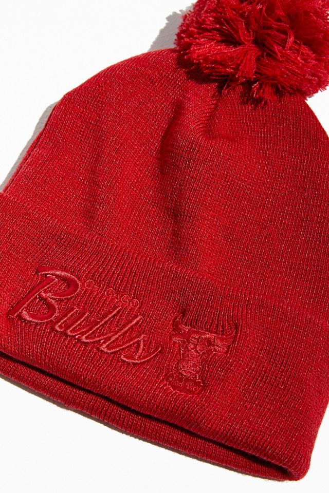 Tuque à pompon ton sur ton Chicago Bulls de Mitchel & Ness  #2