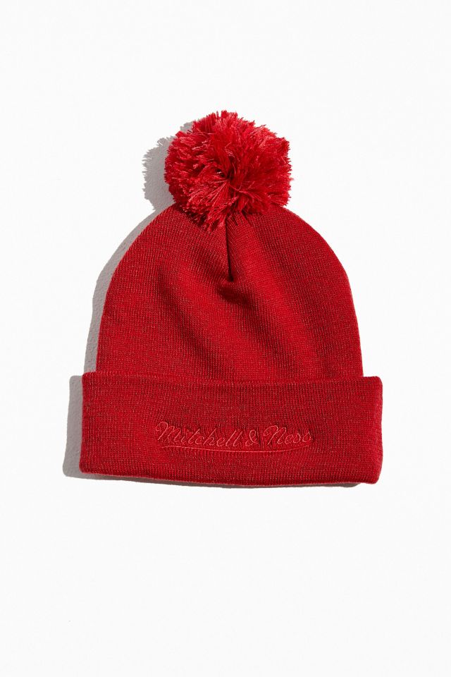 Tuque à pompon ton sur ton Chicago Bulls de Mitchel & Ness  #3