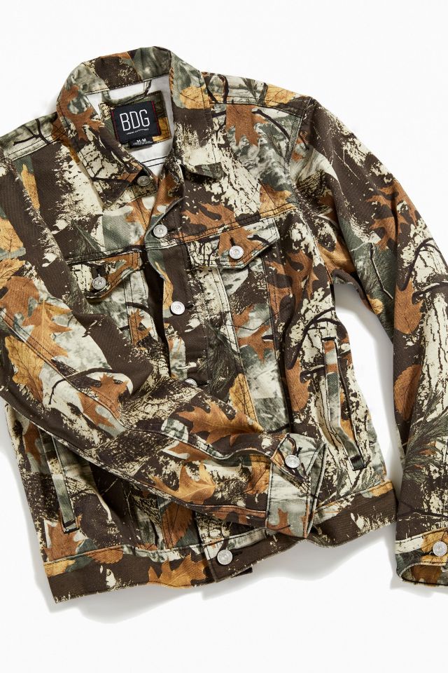 BDG Camo Print Denim Trucker Jacket