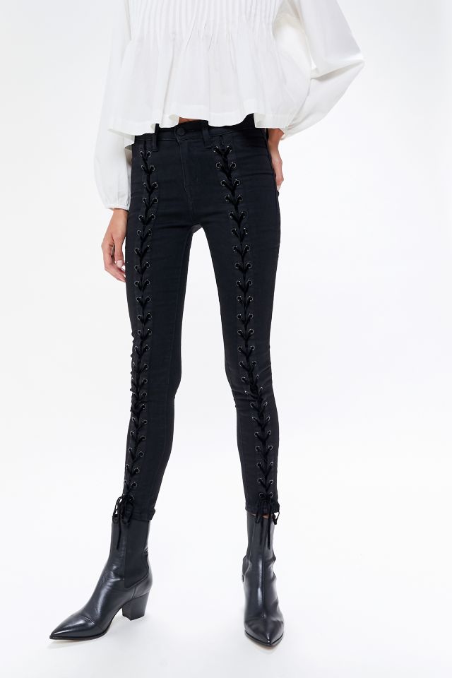 Neon Blonde Tie Me Up Skinny Jean