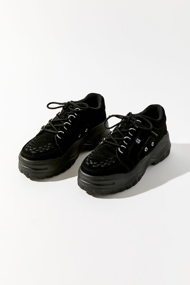 Espadrilles à plateforme creeper en suède Wave T.U.K. #1