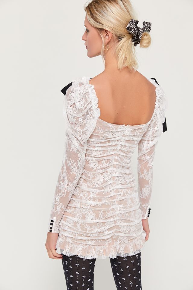 For Love & Lemons Beverly Pleated Lace Mini Dress #2