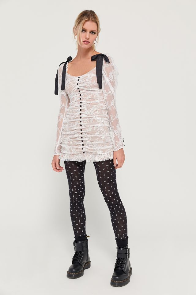 For Love & Lemons Beverly Pleated Lace Mini Dress #3