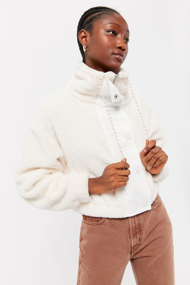 UO Teddy Fleece Cropped Jacket