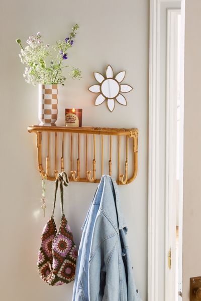 Malcolm Entryway Wall Shelf with Hooks