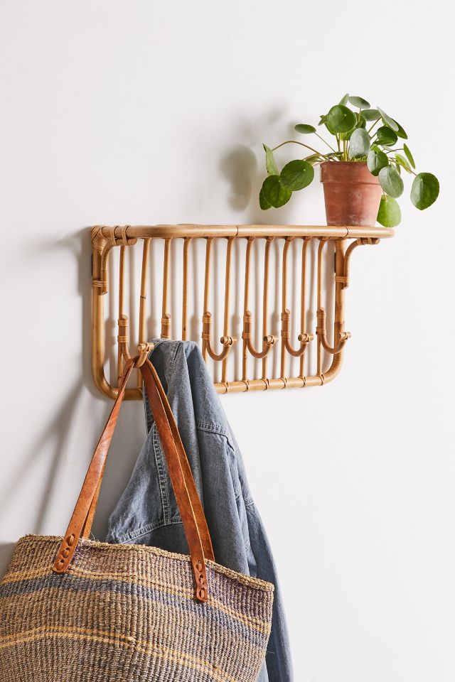 Malcolm Entryway Wall Shelf with Hooks