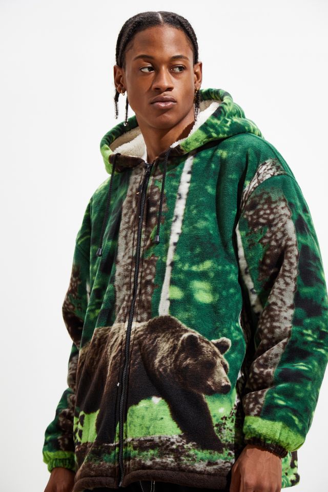 Wildkind Bear Print Sherpa Full-Zip Hooded Jacket #2