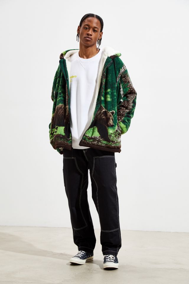 Wildkind Bear Print Sherpa Full-Zip Hooded Jacket #5