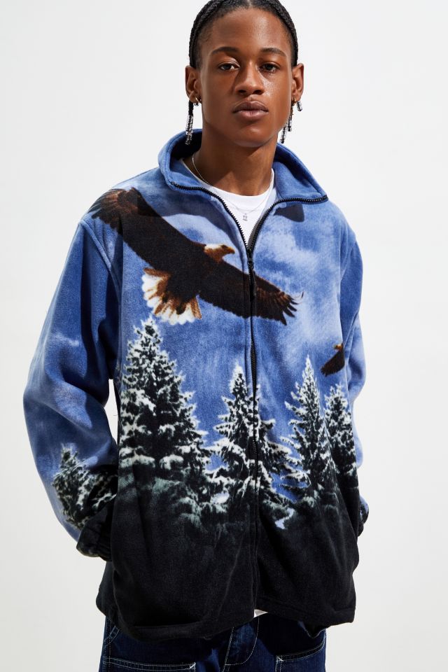 Eagle Print Full-Zip Fleece Jacket  #1