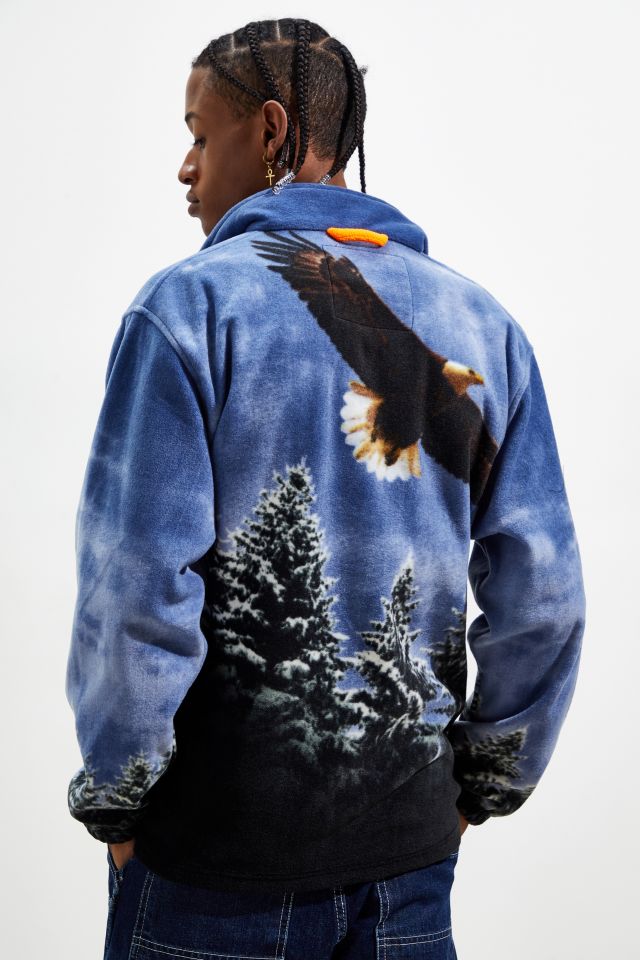 Eagle Print Full-Zip Fleece Jacket  #3