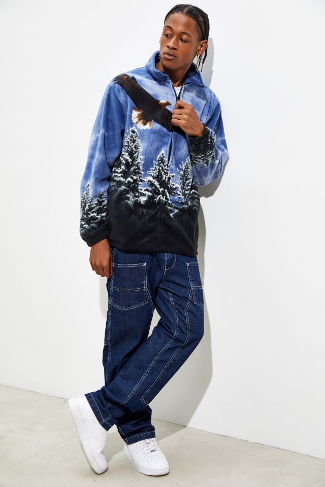 Eagle Print Full-Zip Fleece Jacket  #5