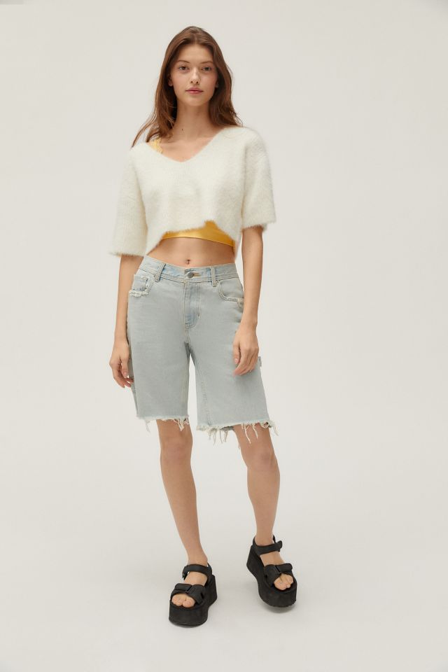 UO Janice Fuzzy Short Sleeve Cropped Sweater #3