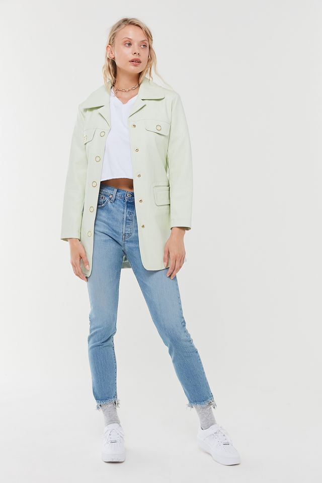 House Of Sunny Retro Faux Leather Belted Jacket #1