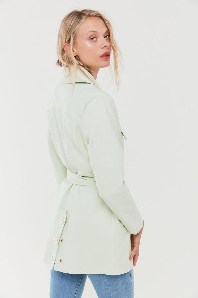 House Of Sunny Retro Faux Leather Belted Jacket #2