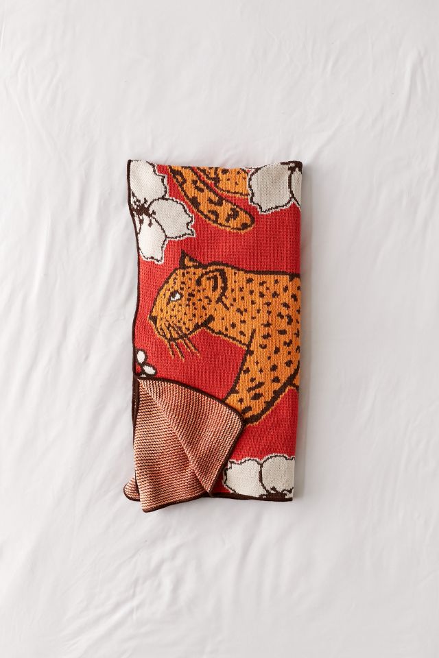 Calhoun & Co. Leopards In Flower Patch Throw Blanket #2