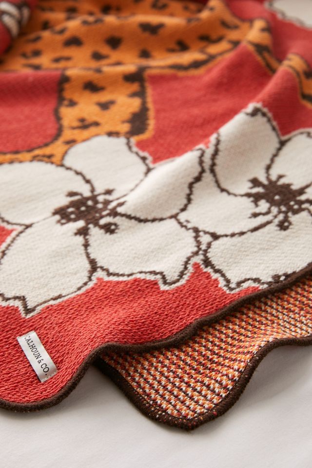 Calhoun & Co. Leopards In Flower Patch Throw Blanket #3