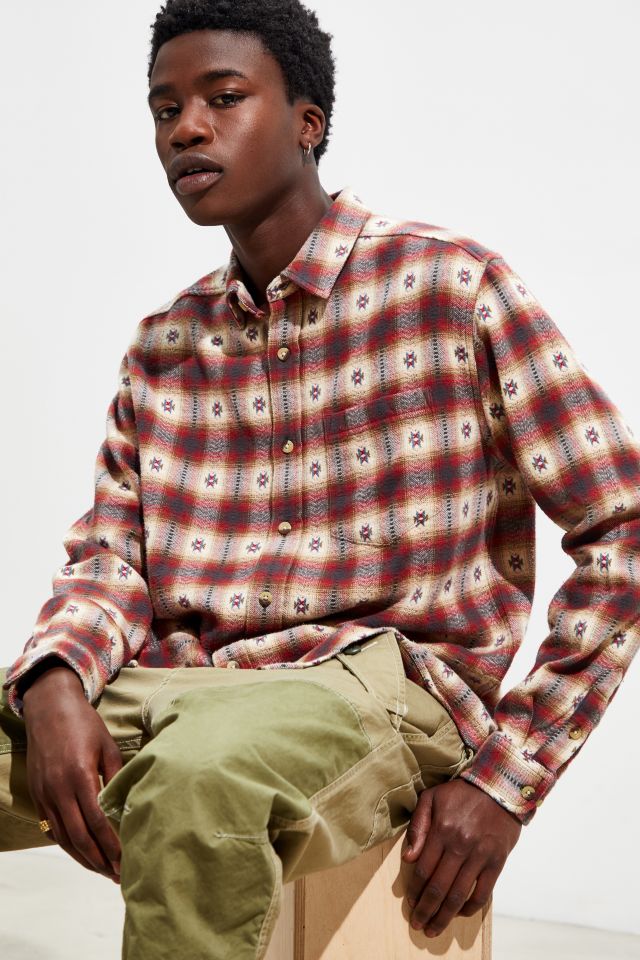 UO Ikat Dobby Flannel Button-Down Shirt | Urban Outfitters