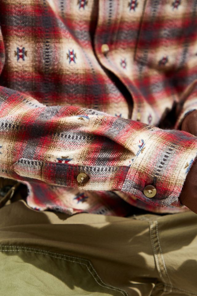 UO Ikat Dobby Flannel Button-Down Shirt  #2