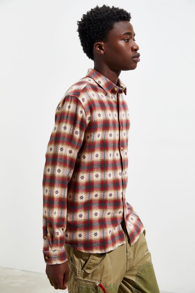 UO Ikat Dobby Flannel Button-Down Shirt  #3
